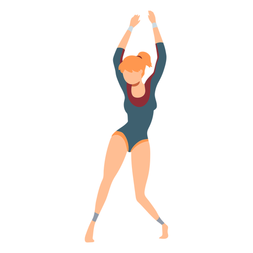 Gymnast leotard body stocking exercise acrobatics performance flexibility flat PNG Design