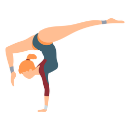 Gymnast leotard body stocking exercise performance acrobatics flexibility flat PNG Design