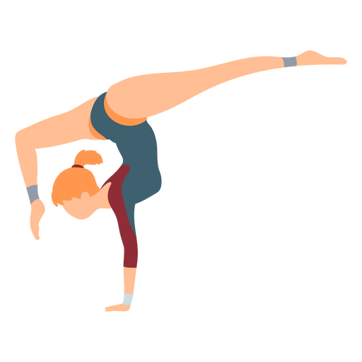 Gymnast leotard body stocking exercise performance acrobatics flexibility flat PNG Design