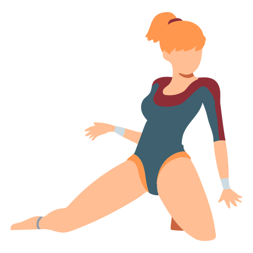 Gymnast leotard body stocking performance exercise acrobatics flexibility flat PNG Design