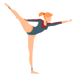 Gymnast leotard exercise body stocking acrobatics flexibility flat PNG Design Transparent PNG