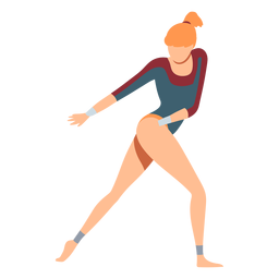 Ginasta collant desempenho malha corporal exercícios acrobacias flexibilidade plana Desenho PNG