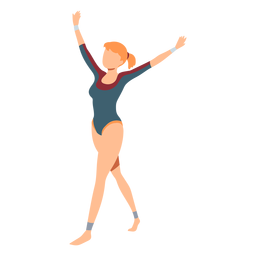 Gimnasta rendimiento leotardo cuerpo media ejercicio acrobacias flexibilidad plana Diseño PNG
