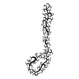 Half note musical symbol swirl PNG Design