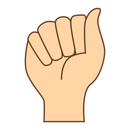 Hand finger a letter a flat PNG Design