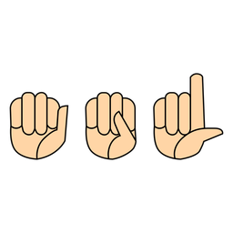Hand finger asl flat PNG Design
