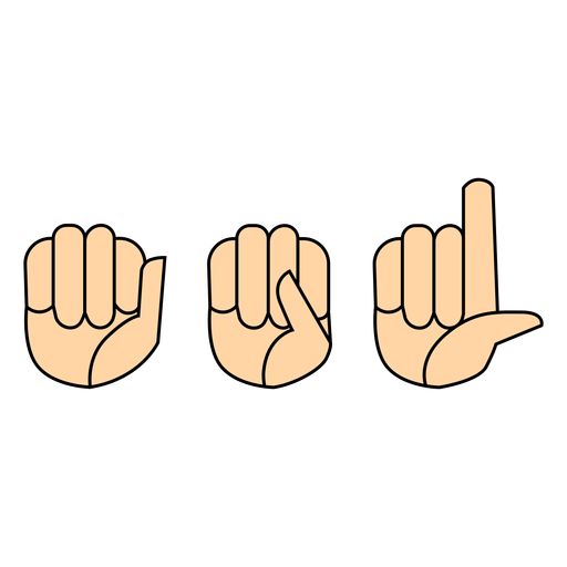 Hand finger asl flat PNG Design