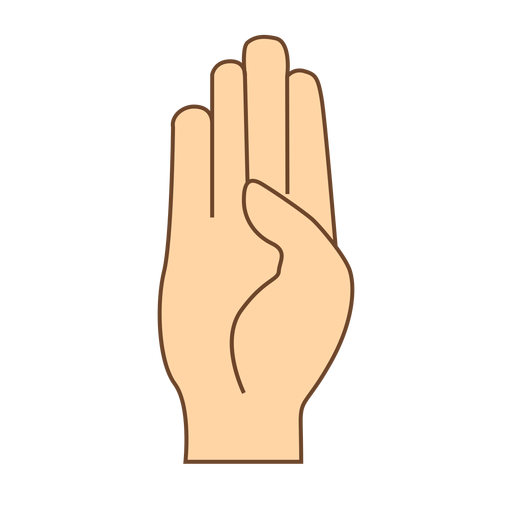 Hand finger b letter b flat PNG Design