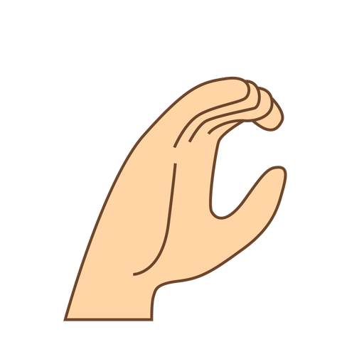 Hand finger c letter c flat PNG Design