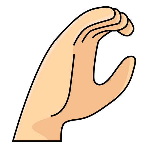 Hand finger c letter c illustration PNG Design