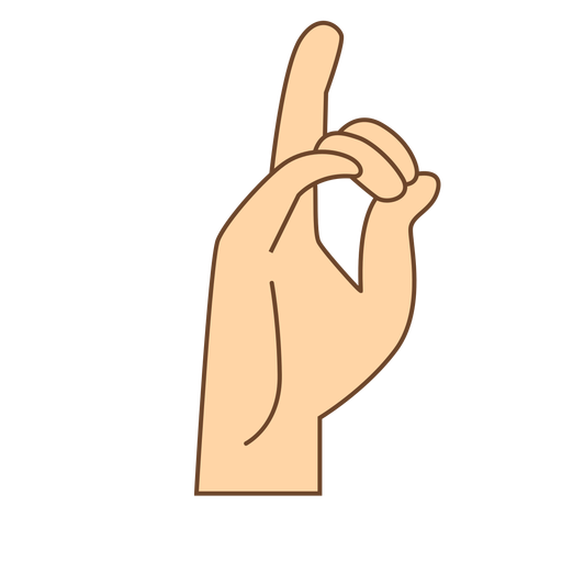 Hand finger d letter d flat