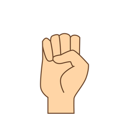 Hand finger e letter e flat PNG Design