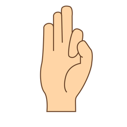 Dedo da mão f letra f bemol Desenho PNG