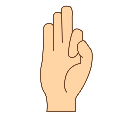 Hand finger f letter f flat PNG Design
