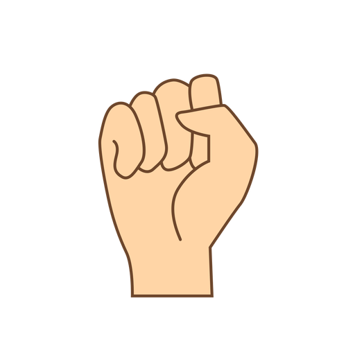 Hand finger fist s letter s flat PNG Design