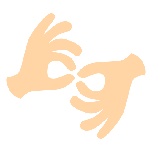 Hand finger gesture two pair flat PNG Design