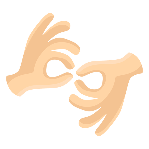 Ilustração de dois pares com gesto de mão com dedo Desenho PNG