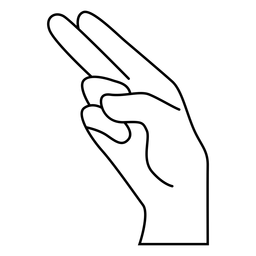 Mano dedo h letra h trazo Diseño PNG