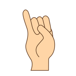 Dedo da mão na letra i plana Desenho PNG