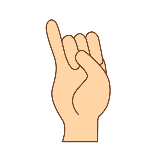 Hand finger i letter i flat PNG Design