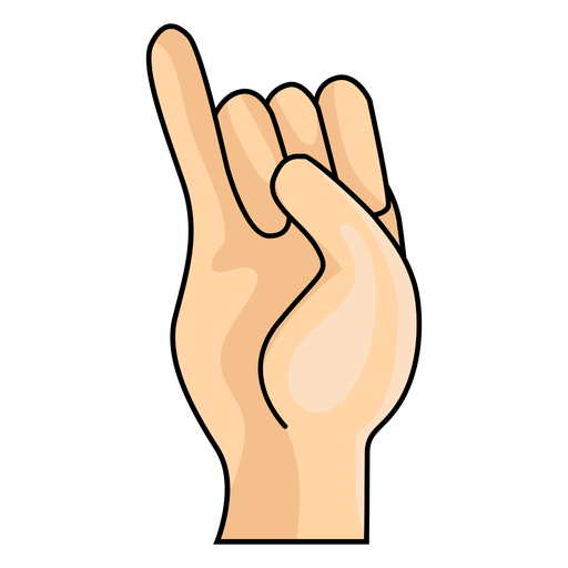 Hand finger i letter i illustration PNG Design