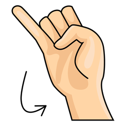 Mano dedo j letra j ilustración Diseño PNG