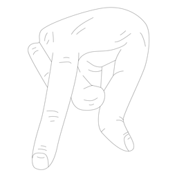 Hand finger nail q letter q line PNG Design