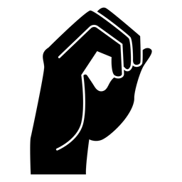 Mano dedo o letra o silueta Diseño PNG