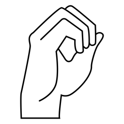 Hand finger o letter o stroke PNG Design