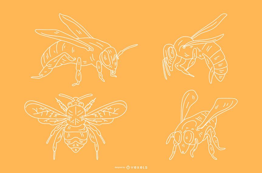Pencil style bee designs Pencil style bee designs