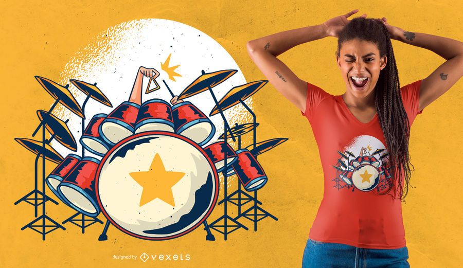 Drums T-Shirt Design Drums T-Shirt Design