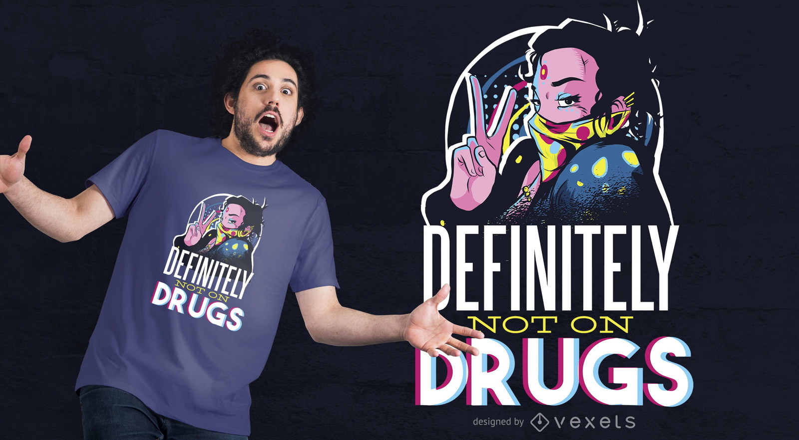 Diseño de camiseta Not On Drugs