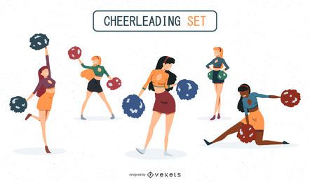 Cheerleaders Illustrations Set