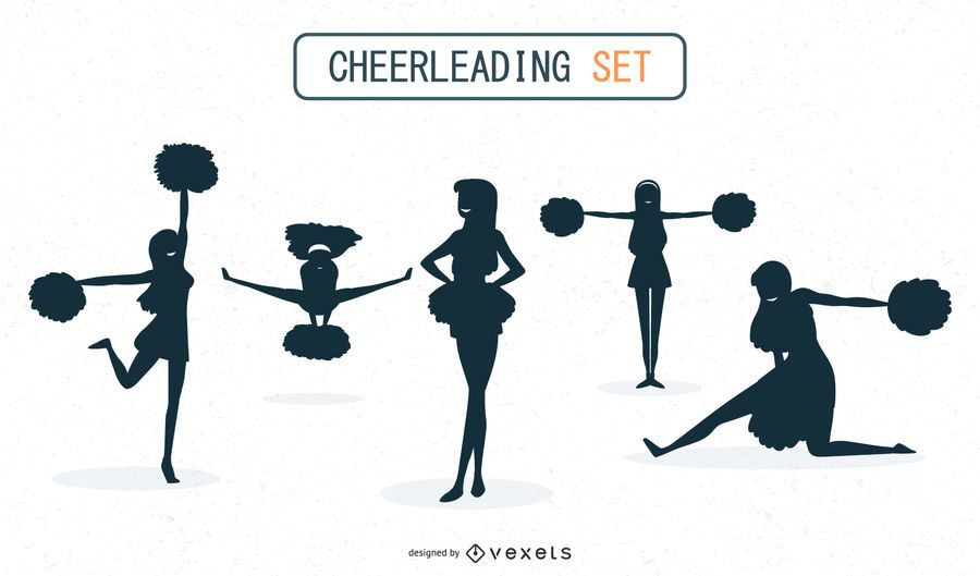 Cheerleaders Silhouette Set Cheerleaders Silhouette Set