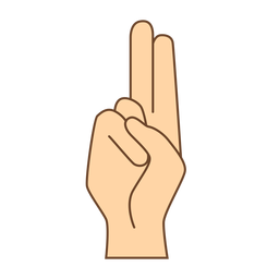Hand finger u letter u flat PNG Design Transparent PNG