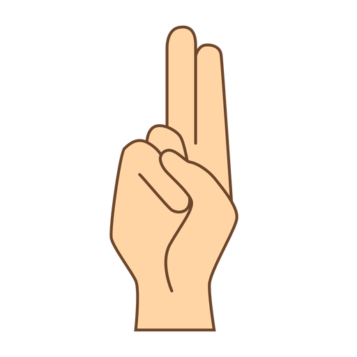 Hand finger u letter u flat PNG Design
