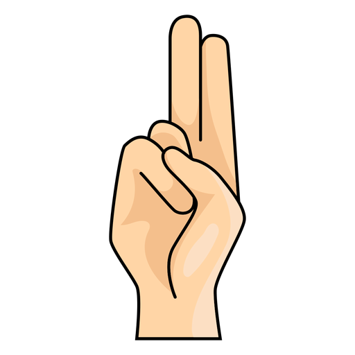 Mano dedo u letra u ilustración Diseño PNG