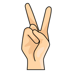 Mano dedo v letra v ilustración Diseño PNG