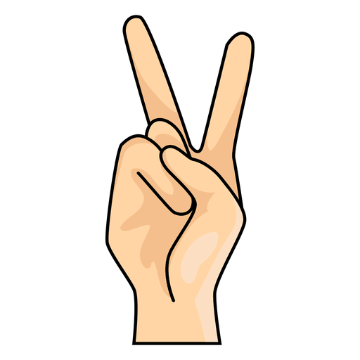 Hand finger v letter v illustration PNG Design