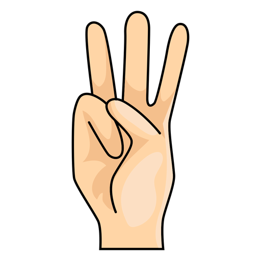 Mano dedo w letra w ilustración Diseño PNG