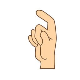 Hand finger x letter x flat PNG Design