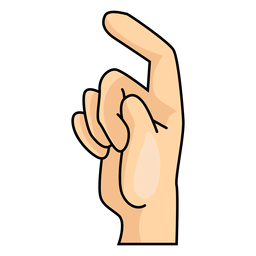 Hand finger x letter x illustration PNG Design