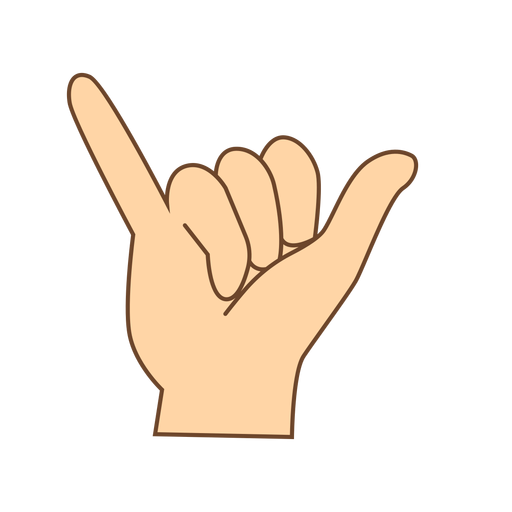 Hand finger y letter y flat PNG Design