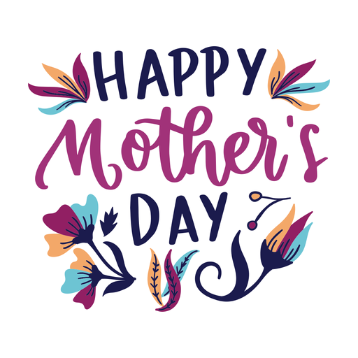 Download Happy mother's day english flower text sticker ...