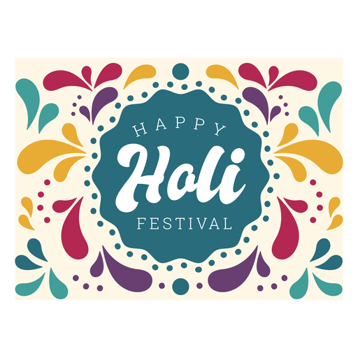 Happy holi festival lettering