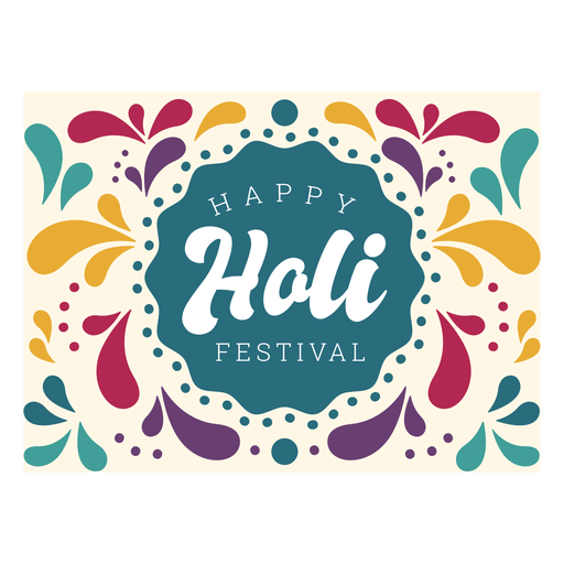 Happy holi festival lettering PNG Design