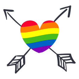 Herzpfeil Regenbogen lgbt Aufkleber PNG-Design