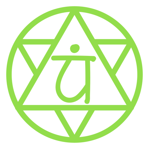 Heart chakra line icon PNG Design