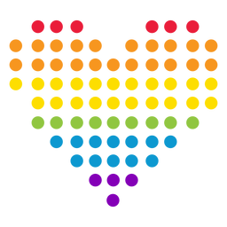Heart dot circle rainbow lgbt sticker PNG Design