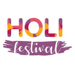 Holi festival brush stroke lettering PNG Design